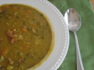 7 layer salad, split pea soup, punch, tyler by front door 032