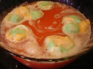 7 layer salad, split pea soup, punch, tyler by front door 039