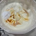 whipped cream in bowl for Homemade Strawberry Shortcake with Vanilla Whipped Cream