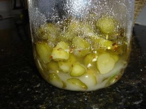 Pickles in jar.