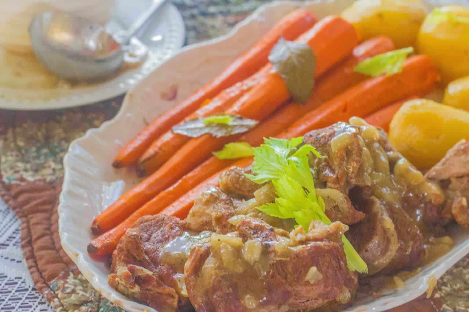 Skillet Braised CountryStyle Rib Dinner with Onion Gravy Syrup and