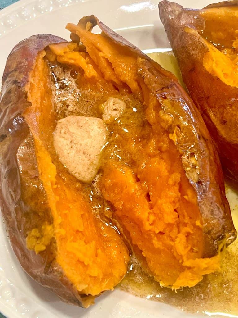 baked sweetpotato with brown sugar cinnamon butter