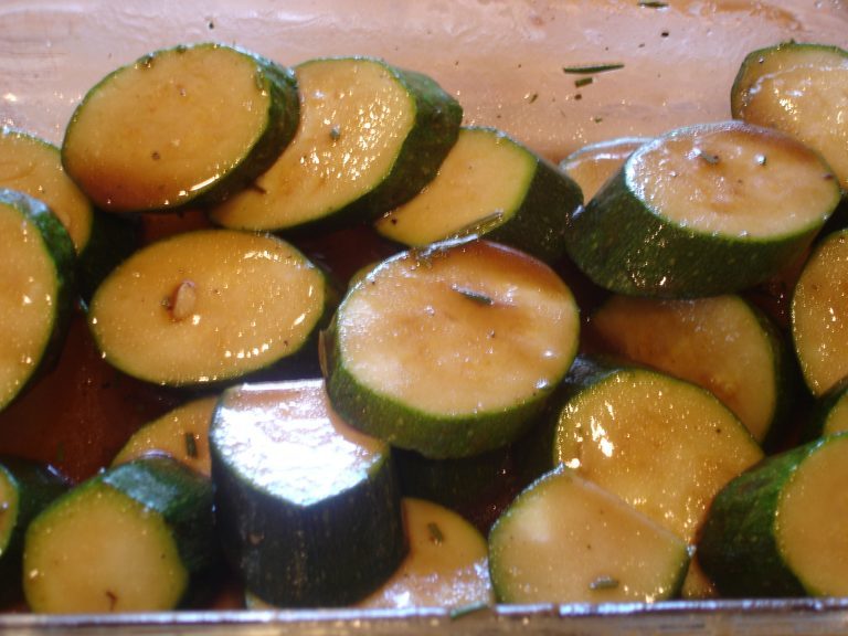 Grilled Rosemary Marinated Zucchini Syrup and Biscuits