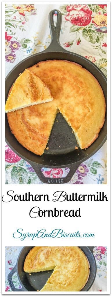 Southern Buttermilk Cornbread. An iconic food of southern US cuisine.