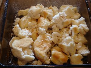 Biscuits in baking dish.