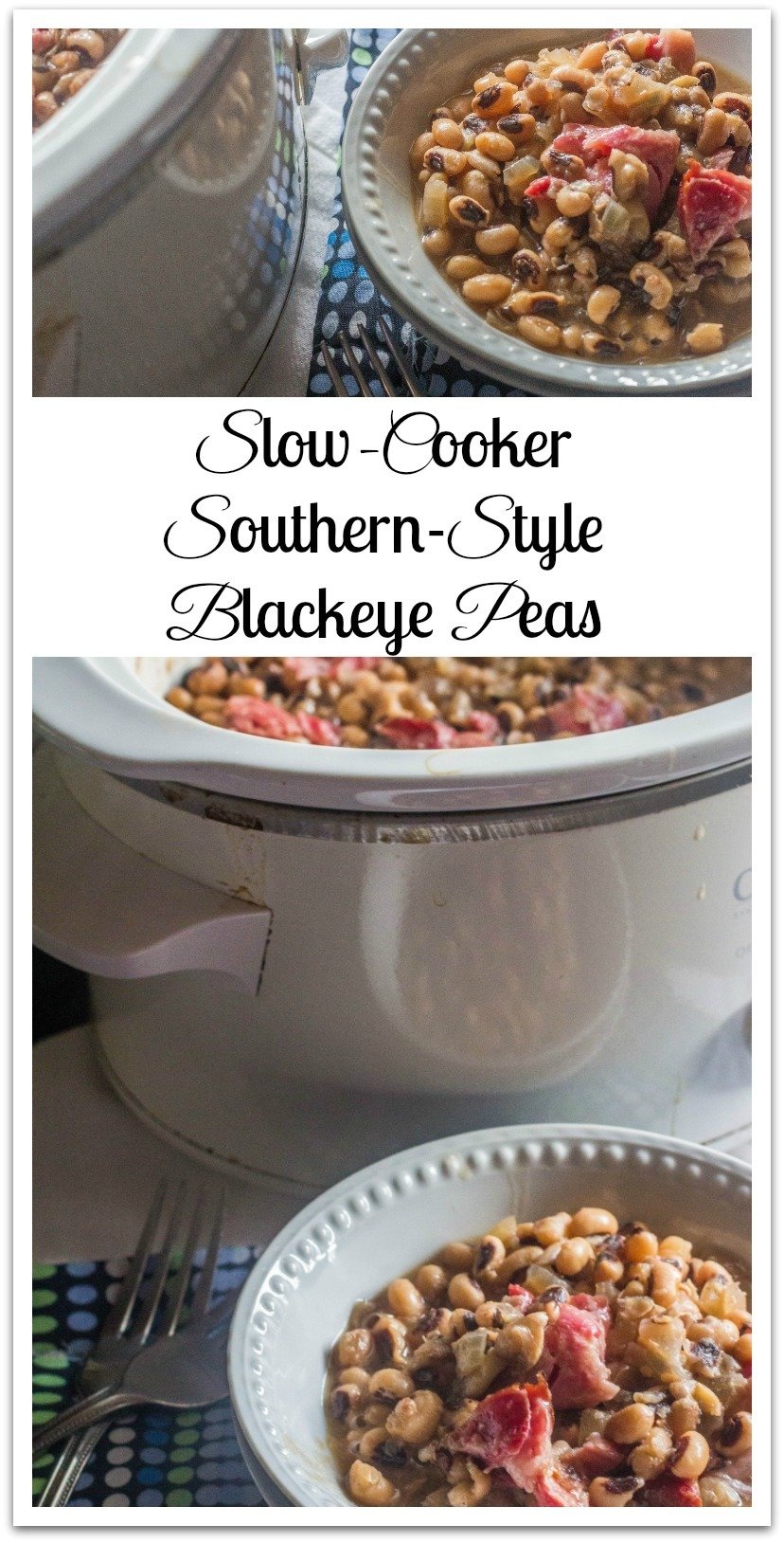 Slow-Cooker Southern-Style Blackeyed Peas are a part of the traditional Southern New Year's Day menu and represent good luck for the rest of the year. #BlackeyedPeas #SlowCooker
