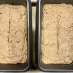 batter in loaf pans for colonial brown bread