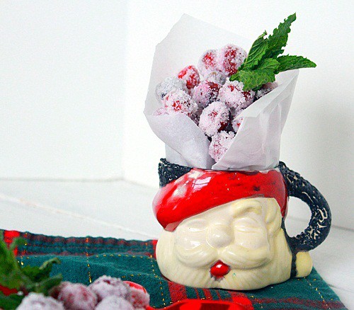 Sugared Cranberries and Santa mug