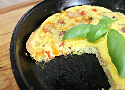 Bacon Onion Pepper Fritatta ~ Syrup and Biscuits