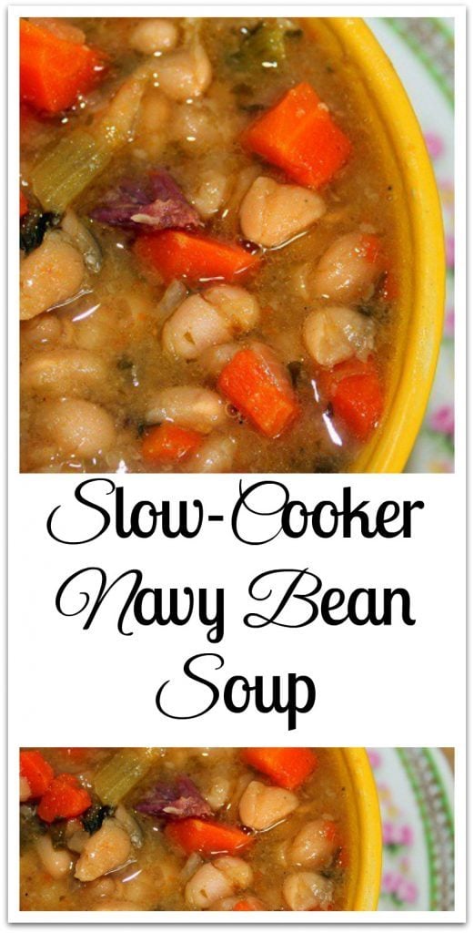 Slow-Cooker Navy Bean Soup in bowls.