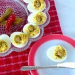 deviled eggs on a serving platter