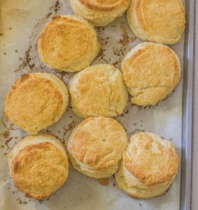 Three Ingredient High Rise Buttermilk Biscuits (VIDEO TUTORIAL). High and flaky buttermilk biscuits.