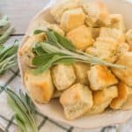 Sage Onion Biscuits are a great addition to the buttermilk cornbread in Traditional Buttermilk Cornbread Dressing. Sage, onion, garlic and black pepper also create a dinner biscuit  that goes well along side poultry and pork.