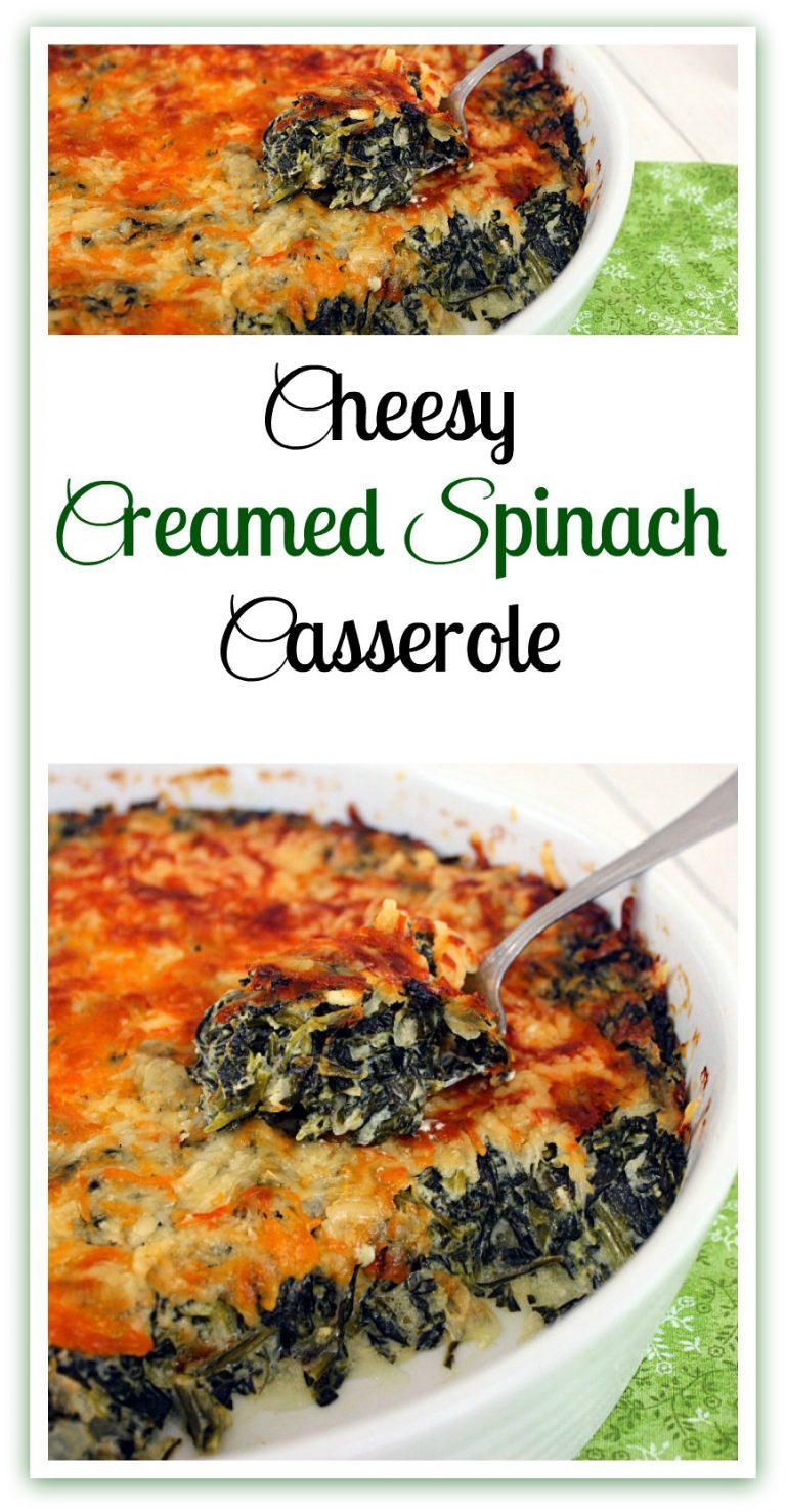 Cheesy Creamed Spinach Casserole | Syrup and Biscuits
