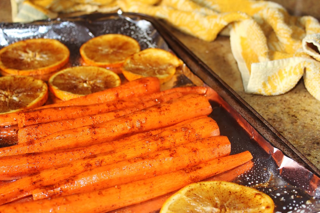carrots and oranges for roasting