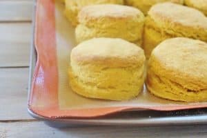 Pumpkin Pie Biscuits on a baking sheet