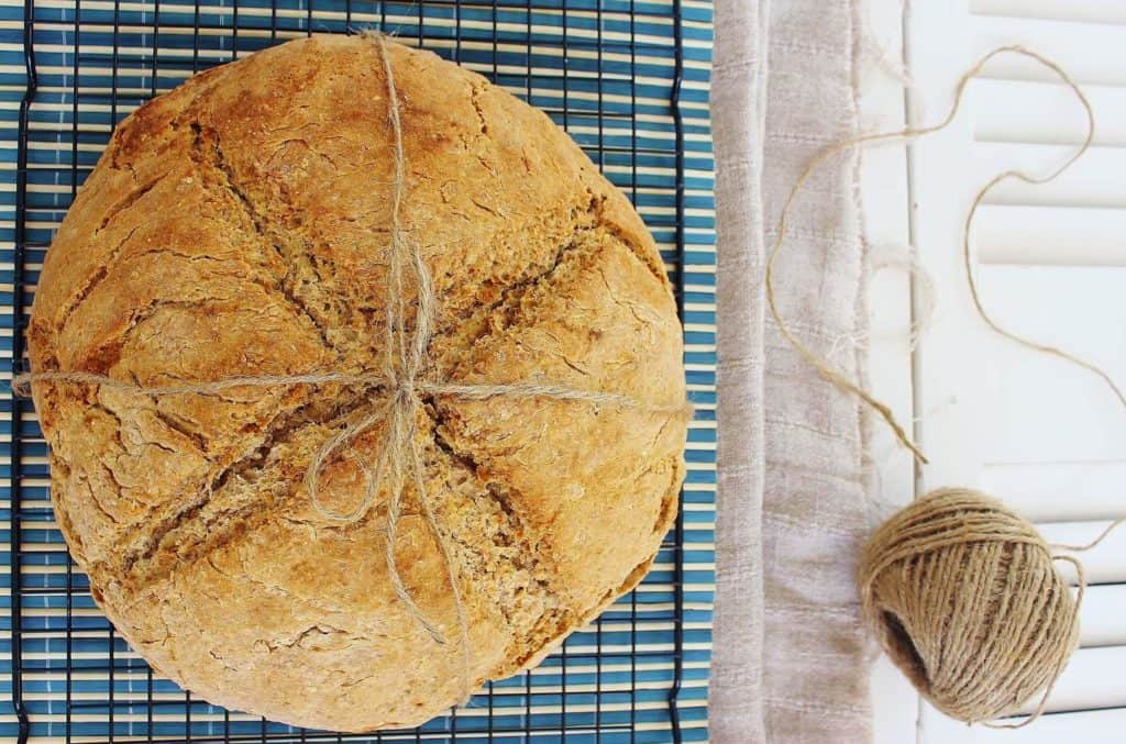 Irish Soda Bread. A traditional version contains only four ingredients: flour, salt, buttermilk, baking soda.