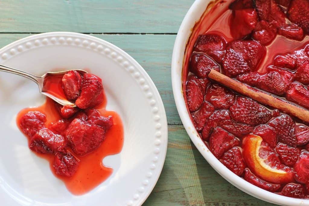Roasted Strawberries make a beautiful syrup. 
