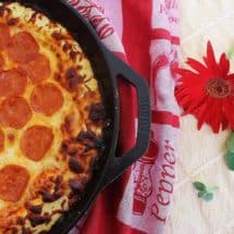 Skillet Pepperoni Biscuit Pizza from "Biscuits: sweet and Savory Southern Recipes for the All-American Kitchen"