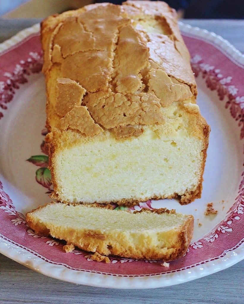 Buttermilk Pound Cake on a plate.