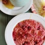Cranberry Oatmeal. Fresh cranberries and brown sugar form a lite syrup and are added to quick cook oatmeal for a delightful breakfast.
