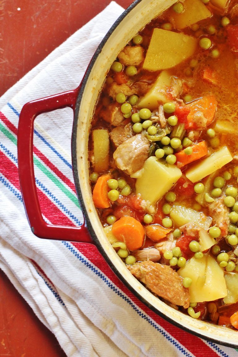Beer Braised Pork Stew Syrup and Biscuits