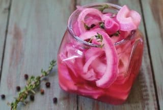 Pickled Onions. A quick pickling method for red onions.
