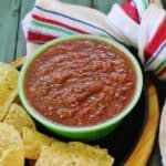 Salsa in a bowl served with chips