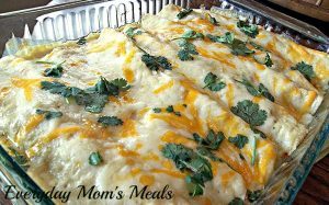 chicken and green chile enchilada