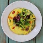 Garden Vegetable Fritatta. Use leftover or fresh vegetables and top with salad greens for a vegetable heavy meal.