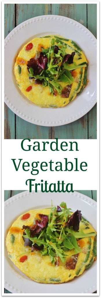 Garden Vegetable Frittata. Use leftover or fresh vegetables and top with salad greens for a vegetable heavy meal. A great "clean out your refrigerator" option.