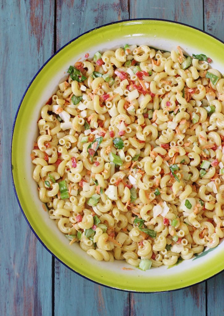 Old Fashioned Macaroni Salad in bowl.