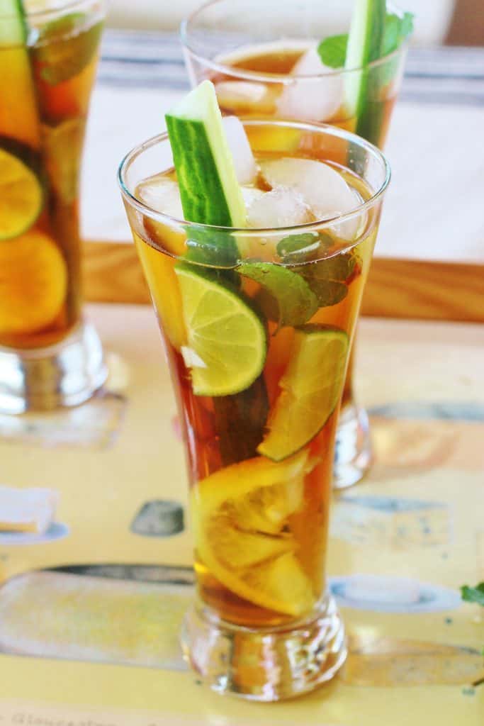 Pimm's Cup Cocktail. An 18th century British cocktail popular at the Wimbledon Championships.