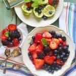Summer Berry Salad. A simple mix of summer berries with a minty honey lime dressing.