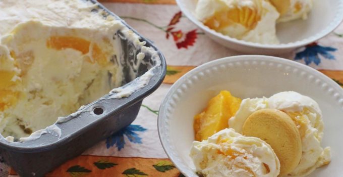 Peach Cobbler No-Churn Ice Cream. An easy-to-make no-churn ice cream filed with the flavors of southern peach cobbler.