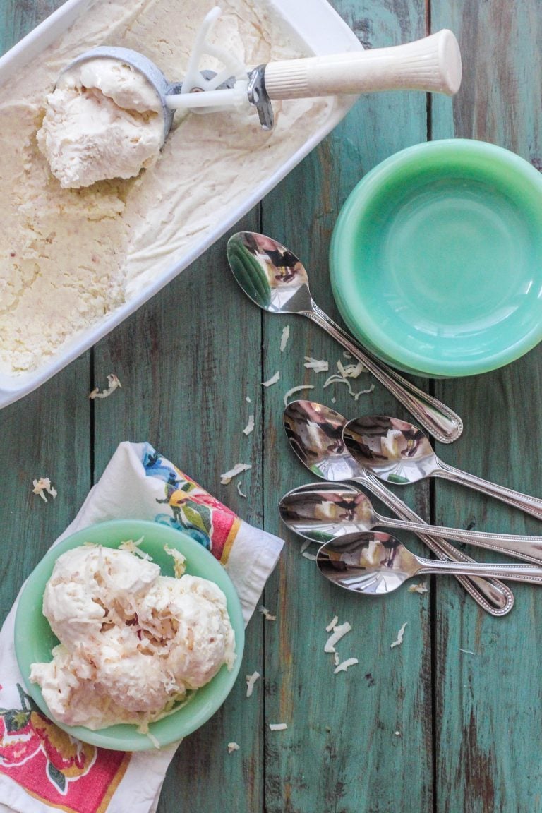 Coconut Macaroon No-Churn Ice Cream | Syrup and Biscuits