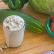 Buttermilk Blue Cheese Dressing. A dip for fresh vegetables, favorite sauce for chicken wings and a salad dressing. Packed with protein, too. Mix all ingredients in one bowl.