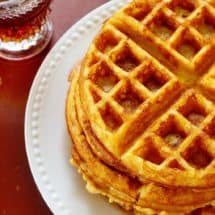 Overnight Sweet Potato Belgian Waffles. Mix most the batter the night before. In the morning, add a few fresh ingredients including sweet potato.