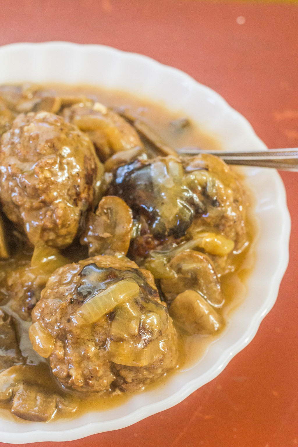 Southern-Style Hamburger Steaks with Onion Mushroom Gravy | Syrup and