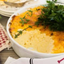 Cheese Grits Casserole. Grits aren't just for breakfast. Mix with cheese, chicken stock, half and half and a little bit from cayenne pepper. A great Southern side dish.
