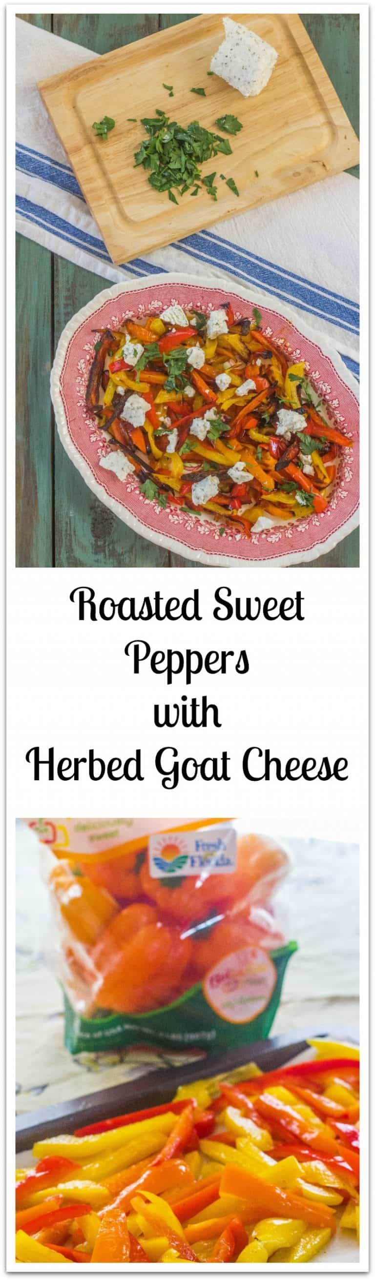 Simple Roasted Sweet Bell Peppers with Herbed Goat Cheese Syrup and