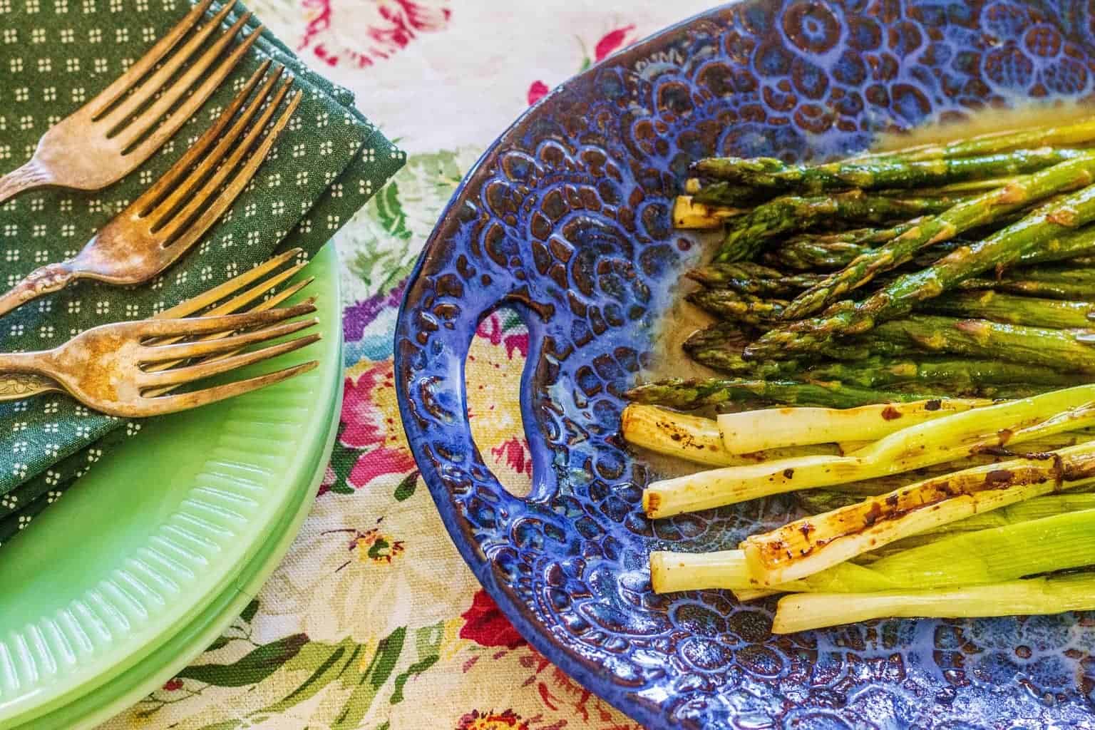 Grilled Asparagus and Spring Onions with Honey Lime Vinaigrette Syrup