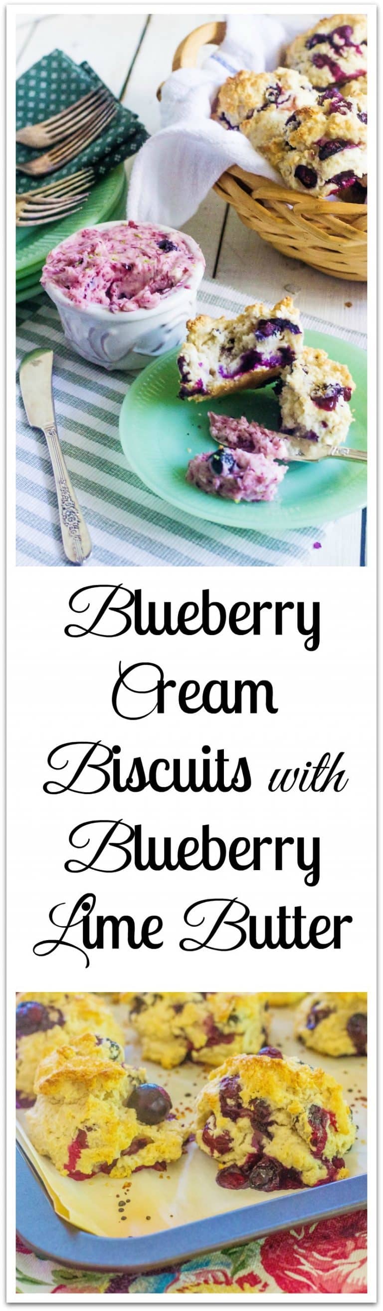 Blueberry Cream Biscuits with Blueberry Lime Butter Syrup and Biscuits