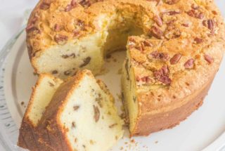 Southern Pecan Buttermilk Pound Cake. A traditional Southern pound cake with added flavor from pecans.