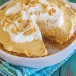 No Bake Peanut Butter and Crackers Pie. Inspired by a favorite snack of peanut butter and Ritz crackers. A buttery cracker crust is lined with a peanut butter and honey layer and topped with fluffy cream cheese and peanut butter filling.