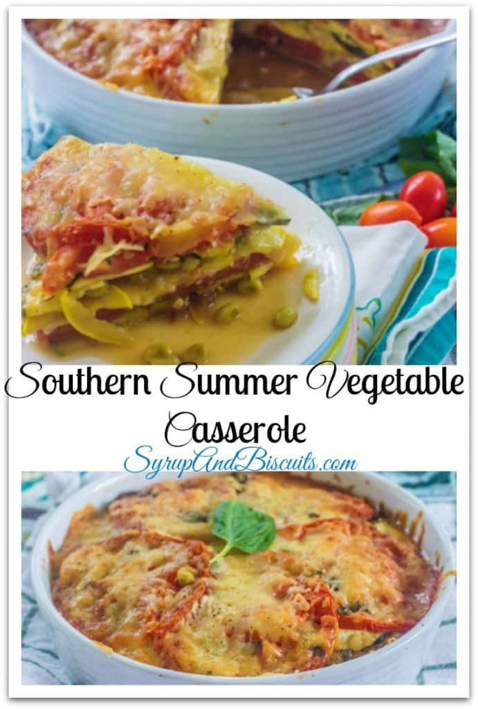 Southern Summer Vegetable Casserole. Favorite southern vegetables (tomatoes, yellow squash, zucchini, sweet onions) layered with fresh herbs and cheese.