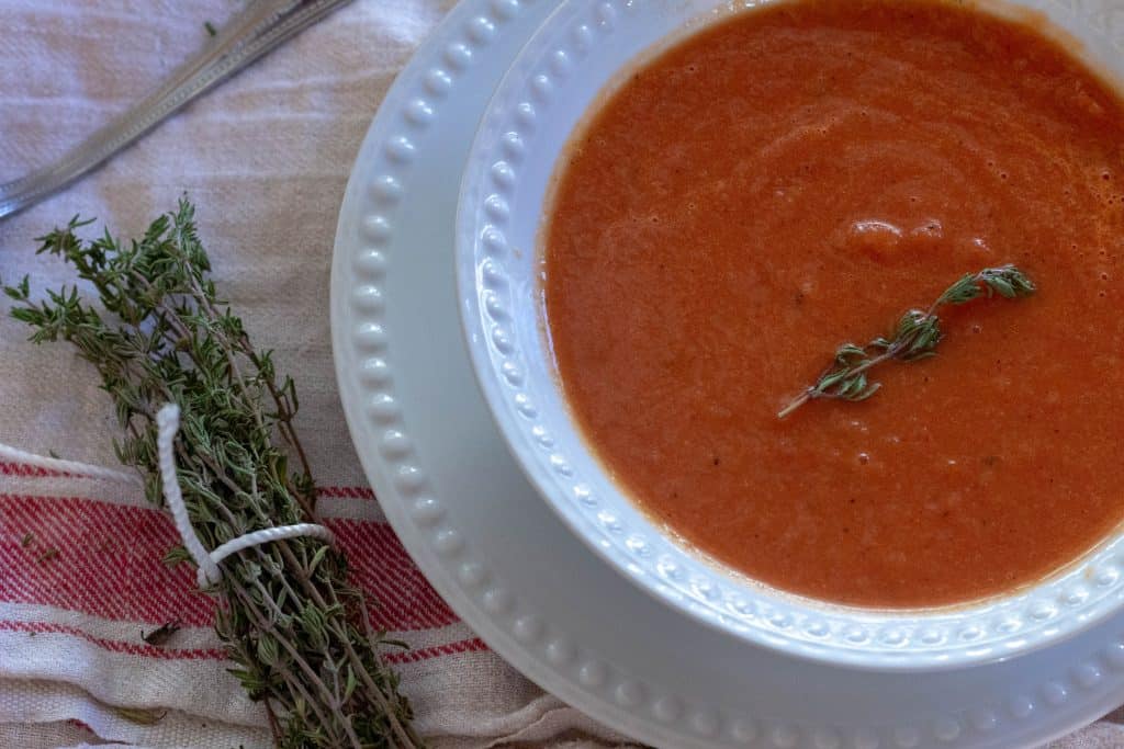 tomato soup in a bowl