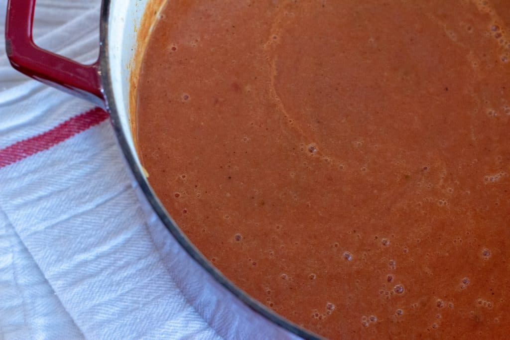 pot of tomato soup