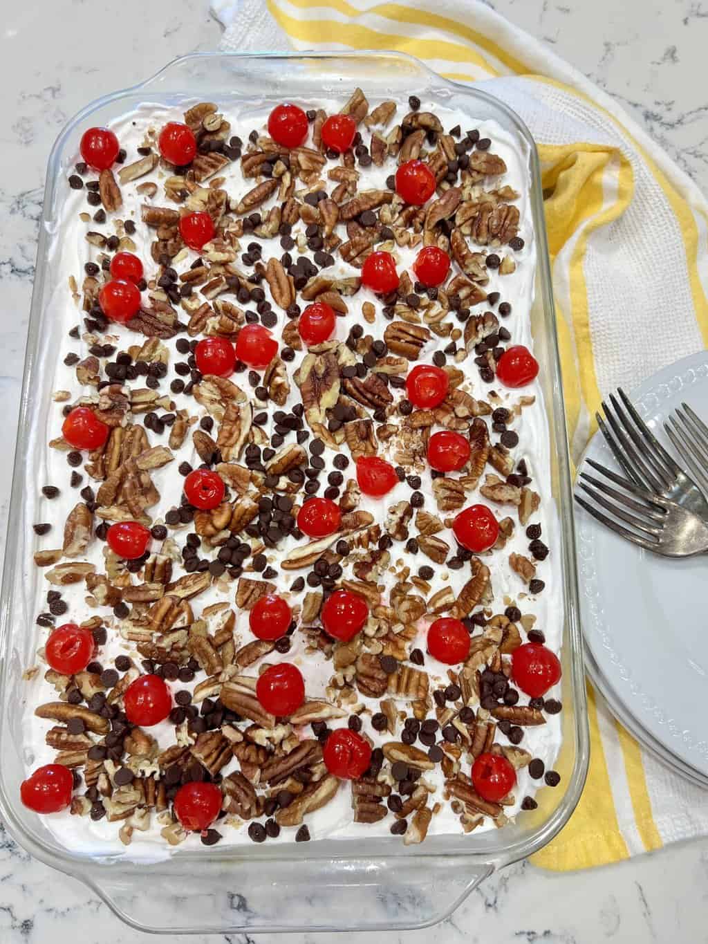 No Bake Banana Split Cake Syrup And Biscuits 