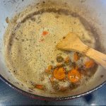Irish Stout Braised Chicken Stew process shot